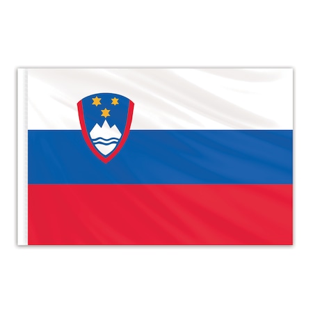 Slovenia Indoor Nylon Flag 2'x3' With Gold Fringe